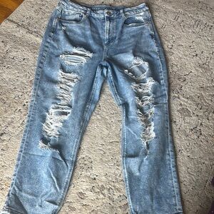 Distressed American Eagle Blue Jeans